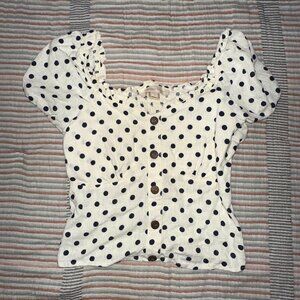 Monteau Los Angeles Polka Dot Blouse Size Small